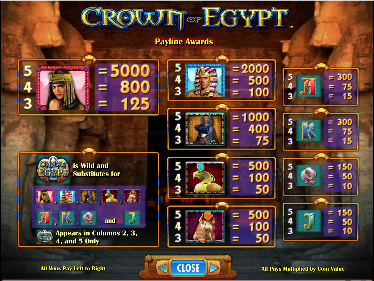 Screenshot Crown of Egypt Slot Review 1 
