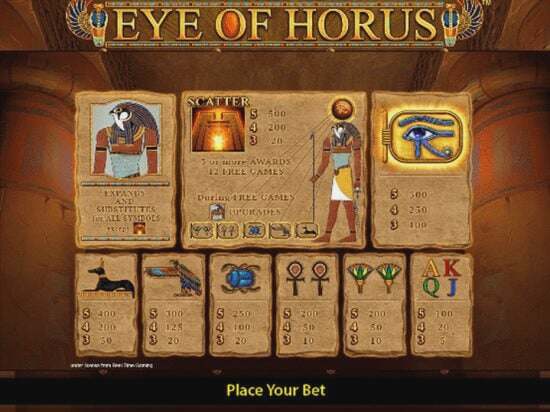 Screenshot Eye of Horus Slot Review 6 